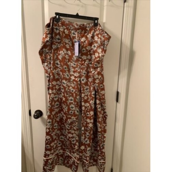 La Ligne x Target Women's Plus Size 4X Floral Print Satin Pants - Picture 1 of 13
